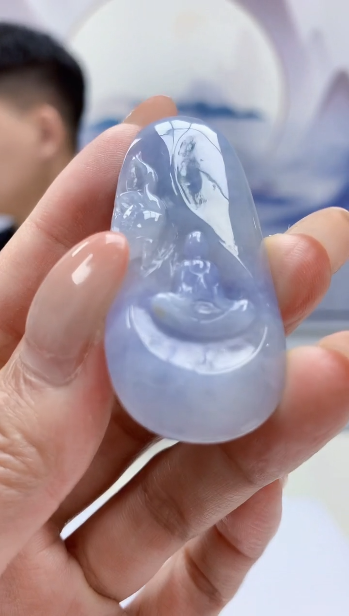 定制翡翠未镶嵌4917MM-毛货挂件58