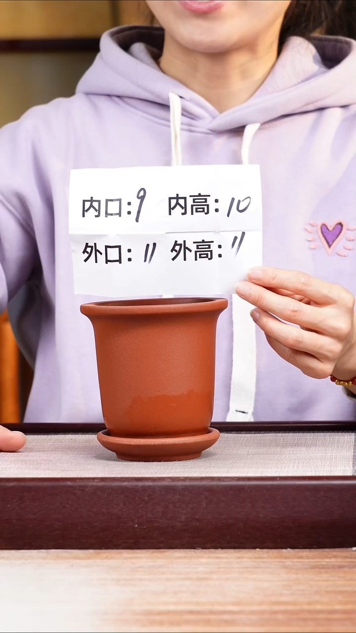 紫砂花盆新款清水泥素面迷你小金钟一只带托