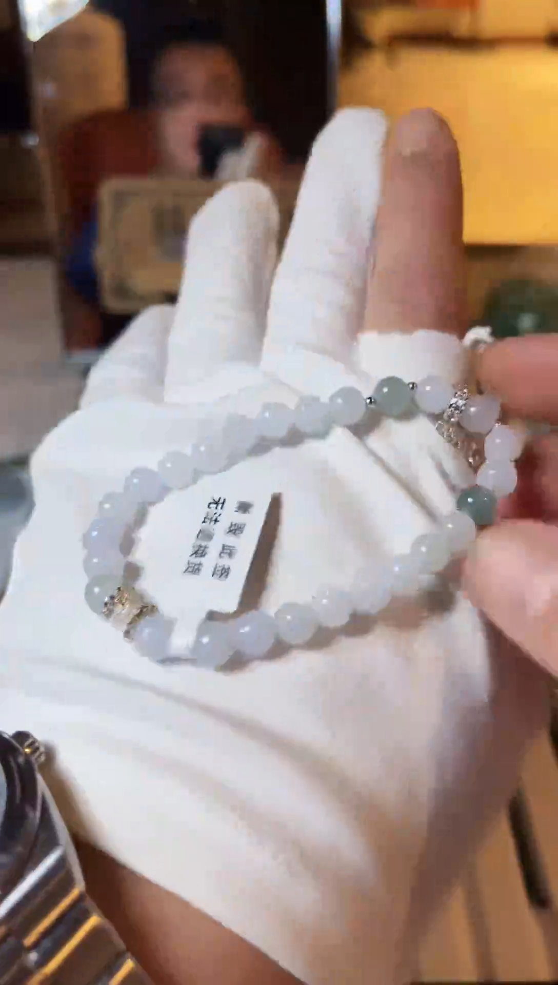 散珠翡翠翡翠手串卡7  