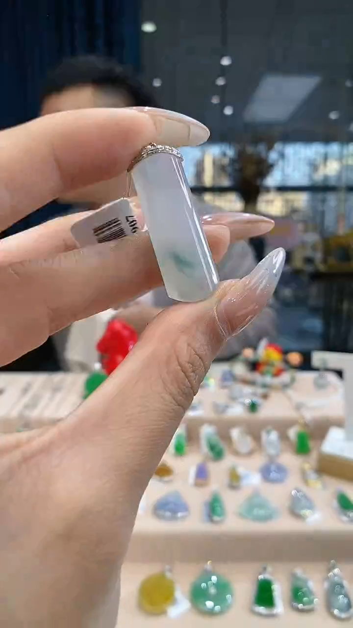 翡翠18K金镶嵌吊坠(不含链)无事牌