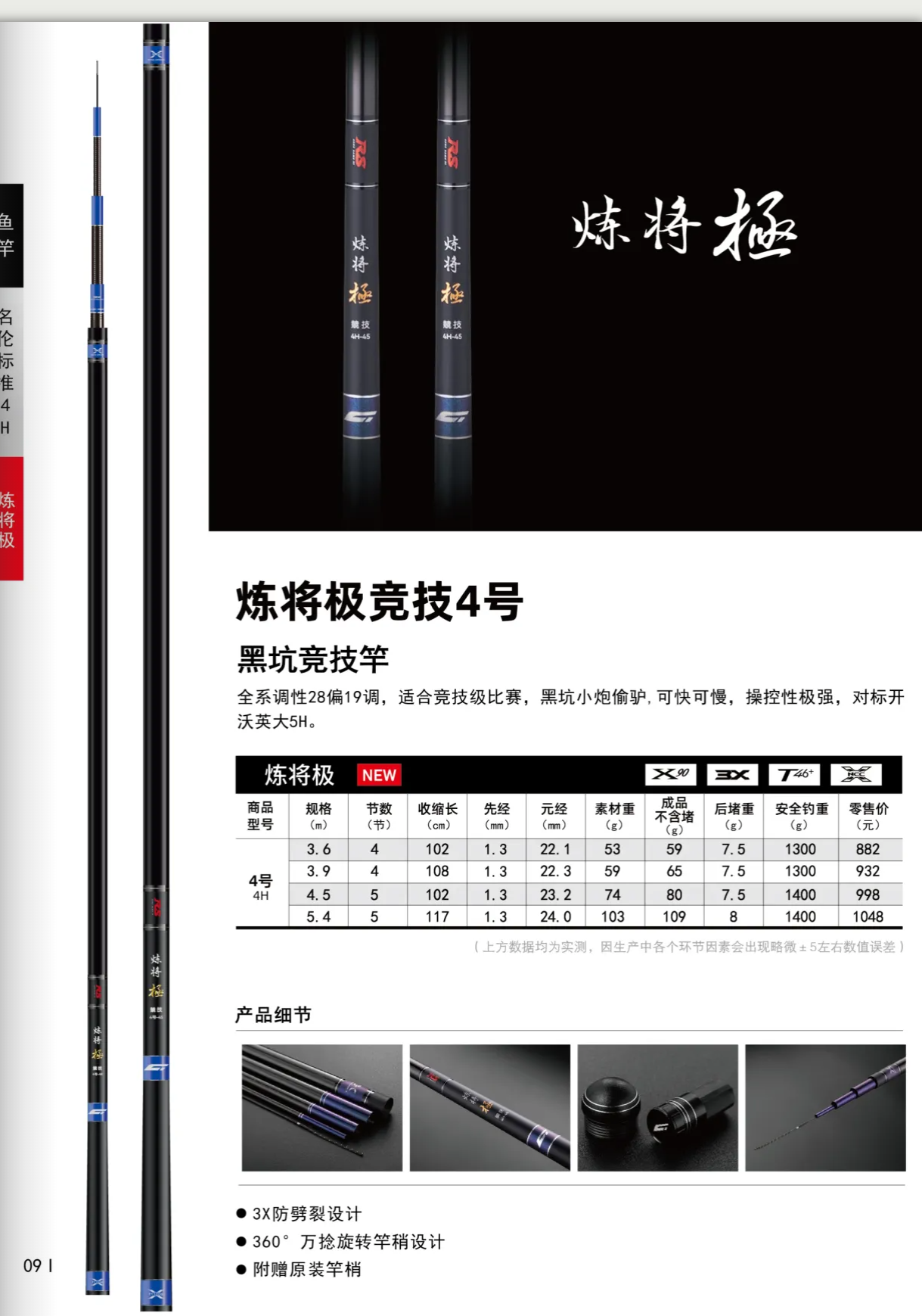 激强炼将极3.5H4.5H5.5H竞技杆台钓杆回锅鱼杆黑坑偷驴杆