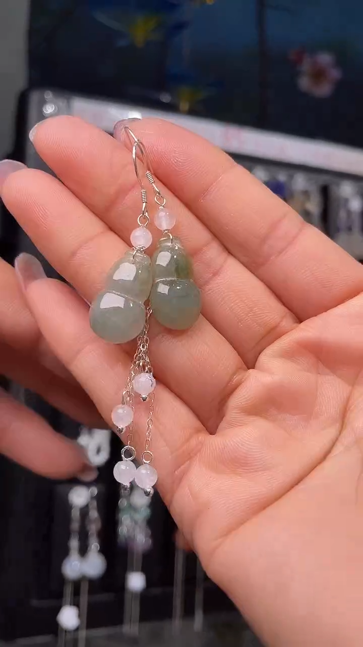 未镶嵌翡翠耳饰紫**雾紫色迷雾