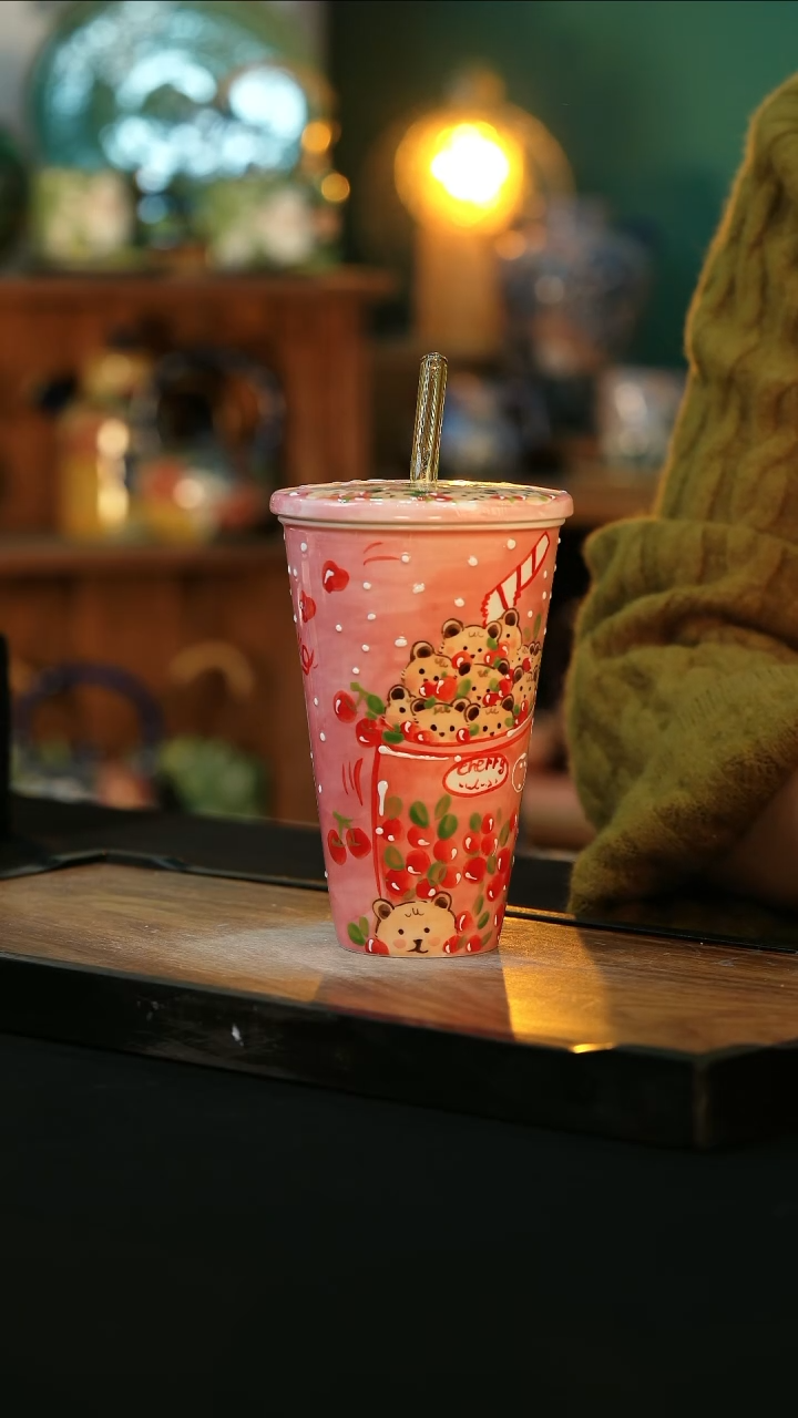 【闪购商品】杯手绘心瓷陶瓷浮力