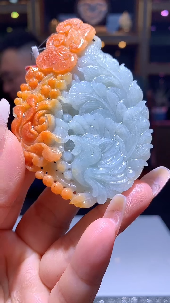 【闪购商品】定制翡翠未镶嵌1018xx-毛货挂件25