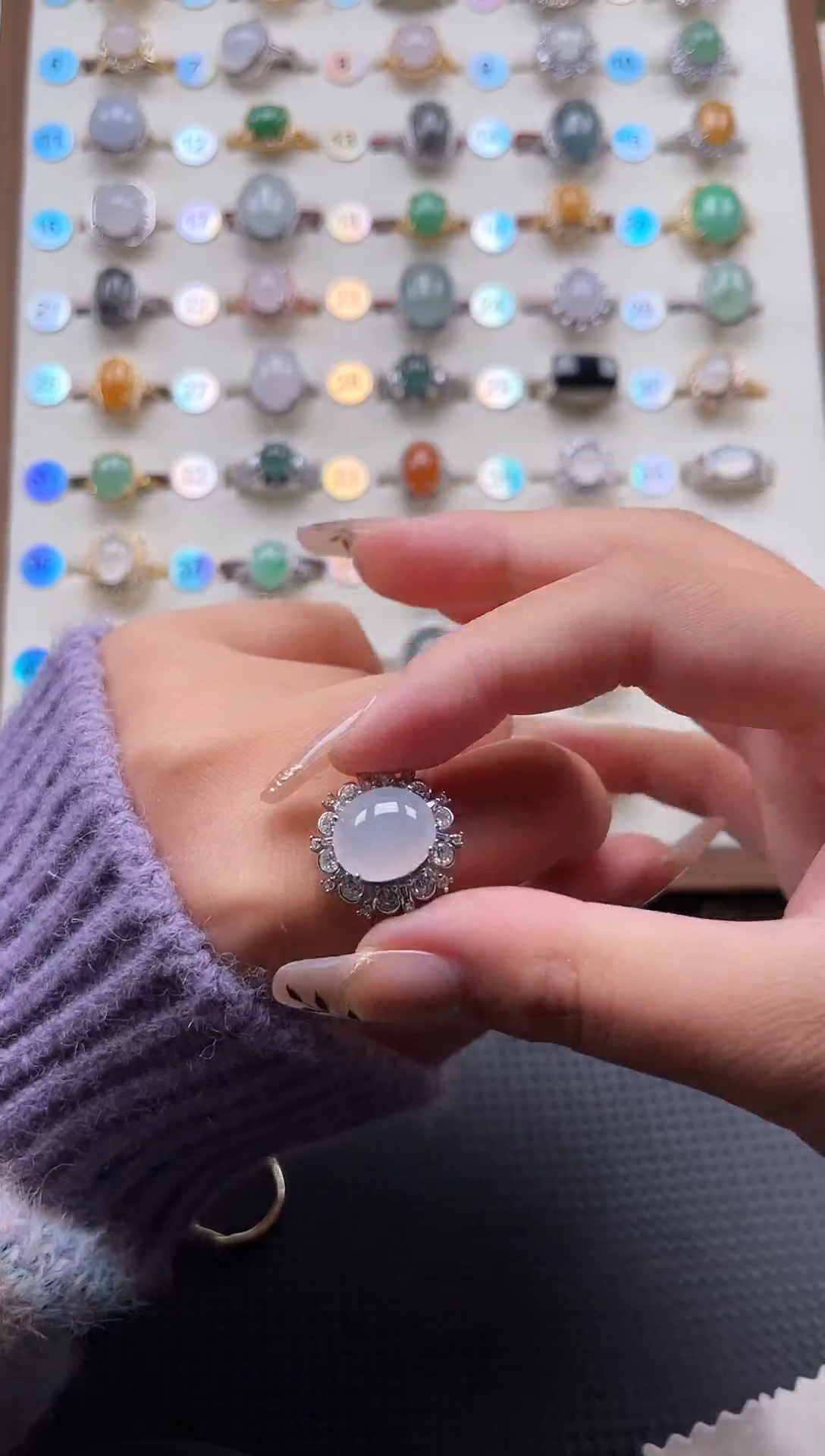 【闪购商品】翡翠戒指银S925镶嵌天然A货翡翠戒指