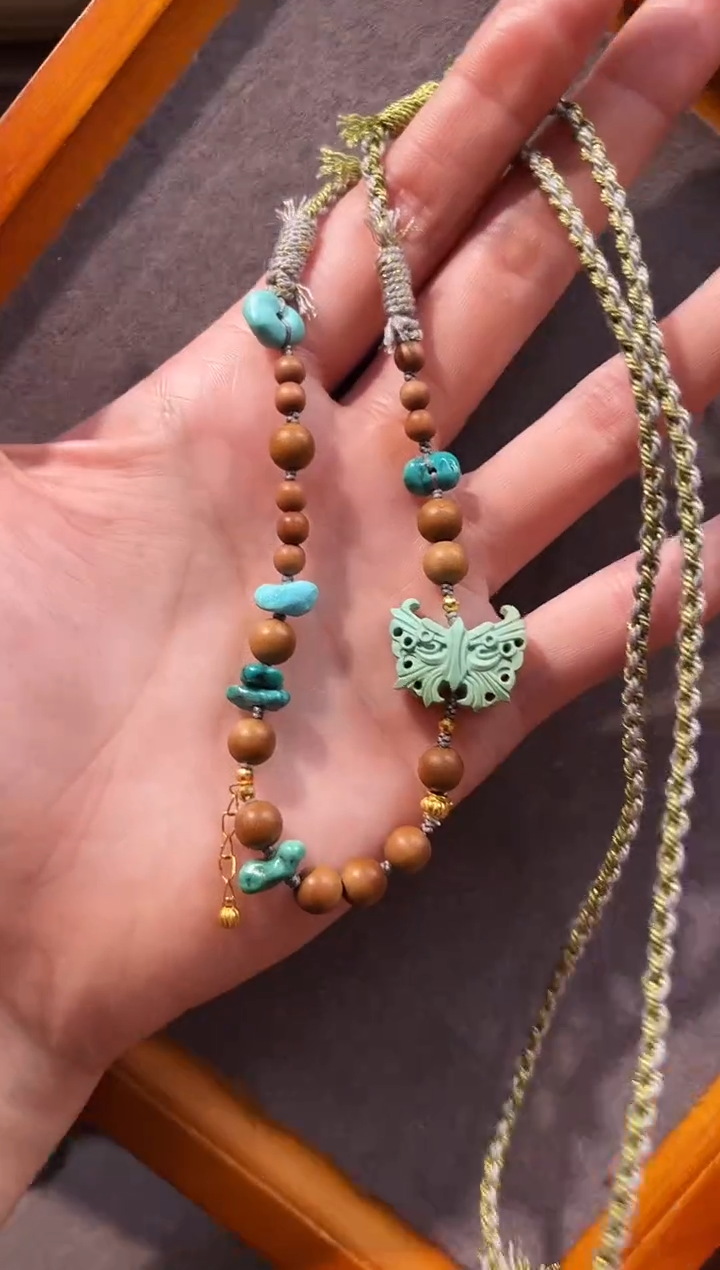 18K金镶嵌绿松石颈饰绿松石项链