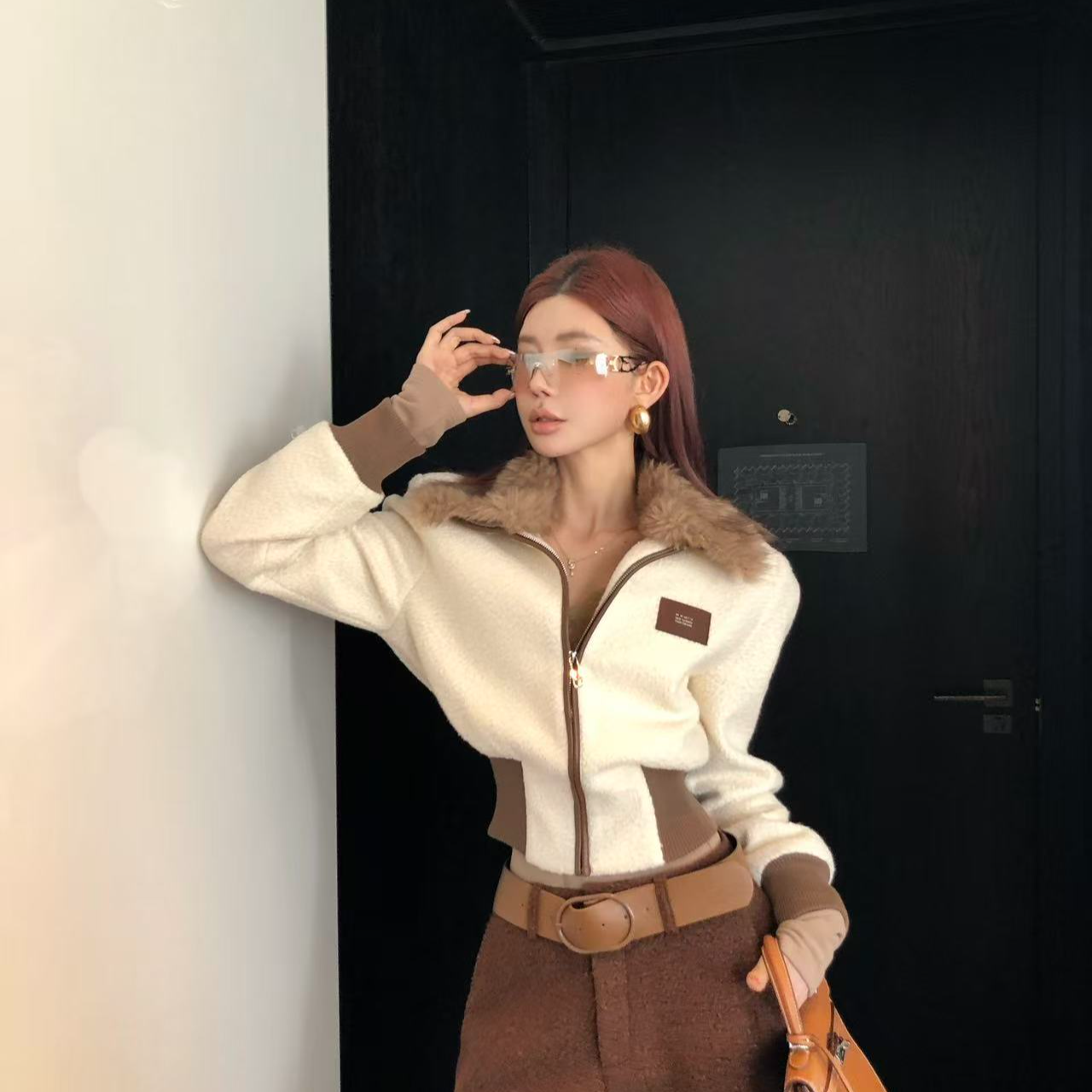 婉君T【复古画报】韩国进口面料”加厚绒370g“时尚外套LWJ25D4C4251