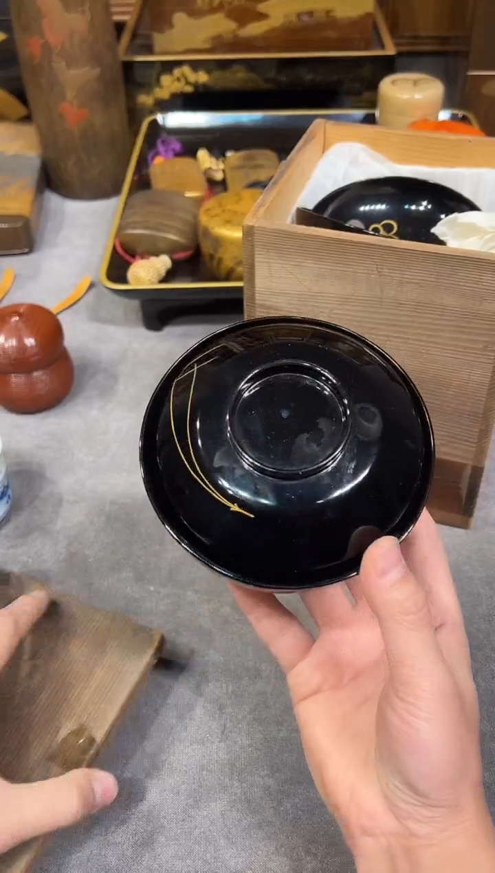 盖碗五只 大漆漆器大漆漆器