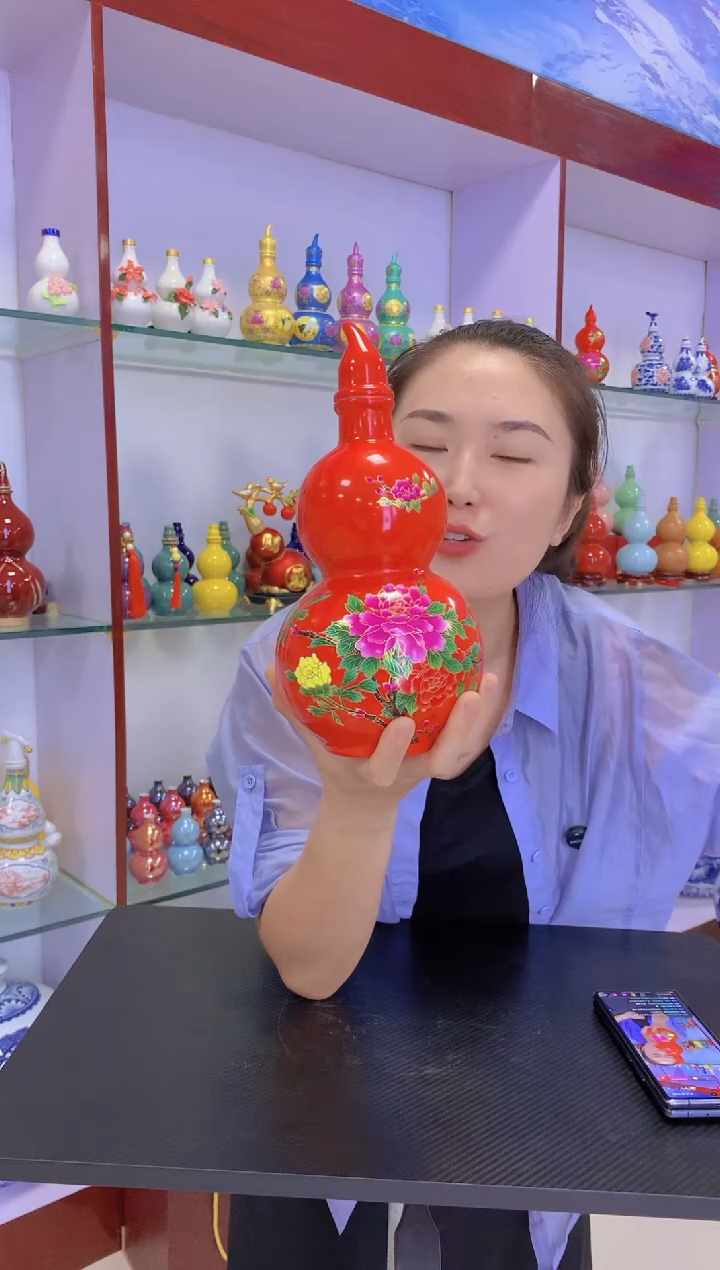 5斤装红牡丹葫芦空酒坛