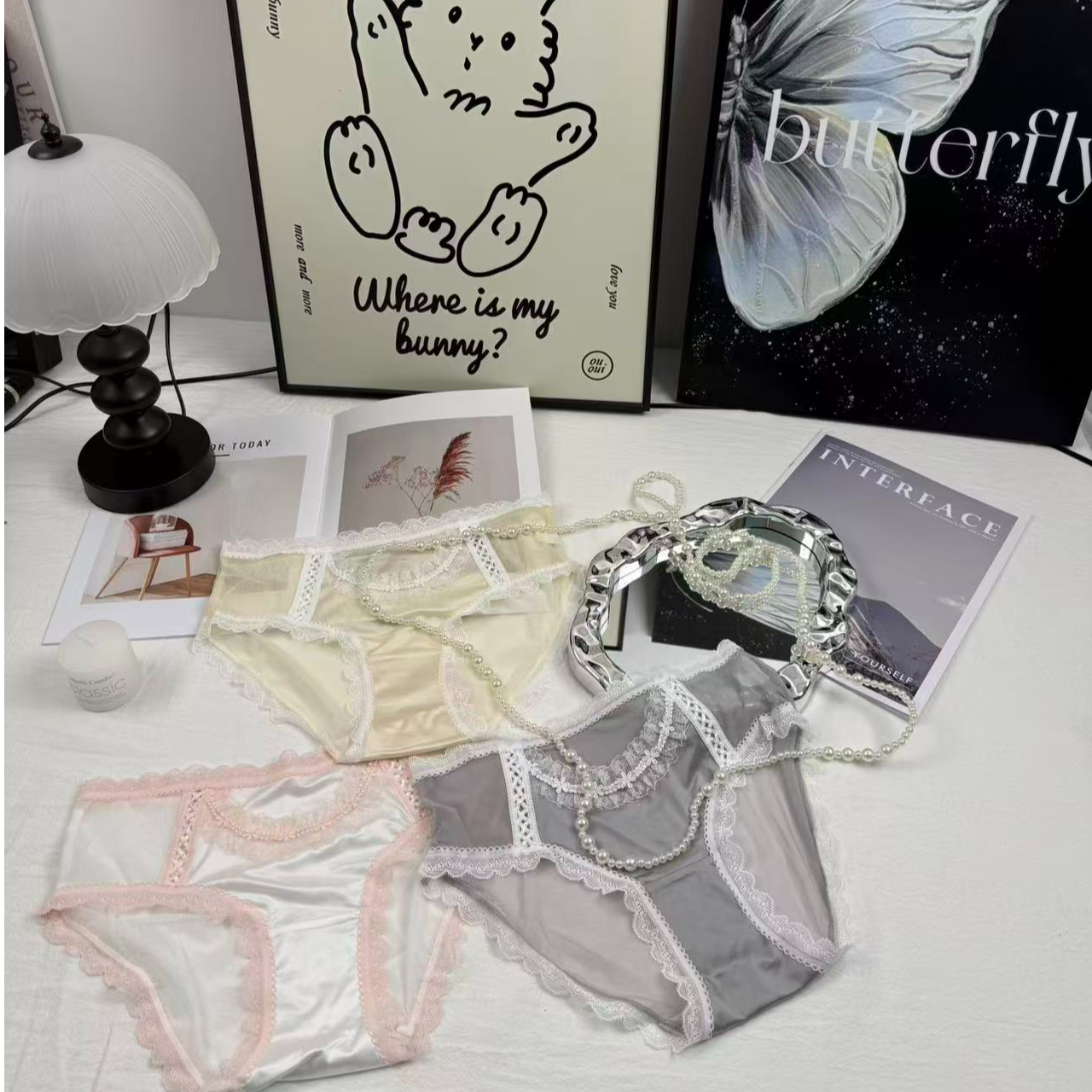 一条也包邮~~蕾丝三角裤少女法式