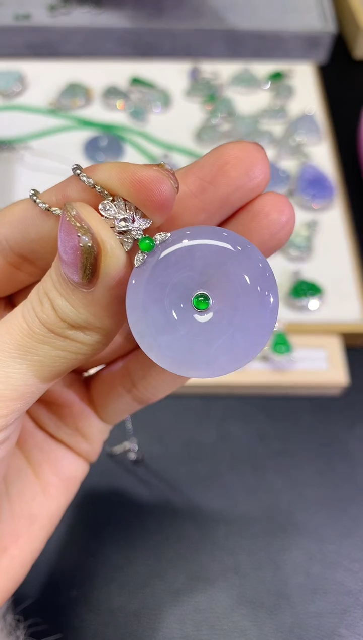 【闪购商品】翡翠颈饰18K金镶嵌团购51