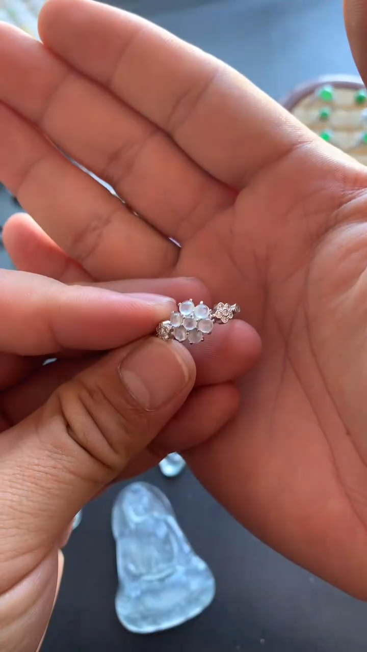 银S925镶嵌戒指翡翠老郭珠宝