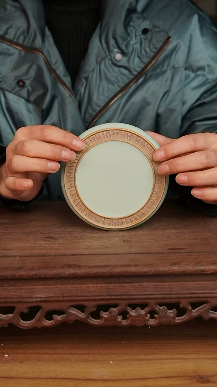 杯天青重工杯垫微瑕一对