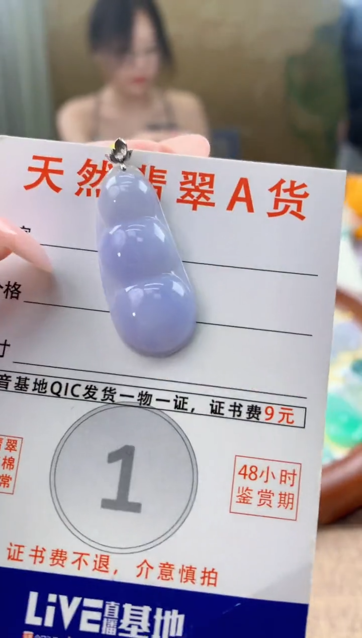 颈饰18K金镶嵌翡翠天然A货翡翠挂件