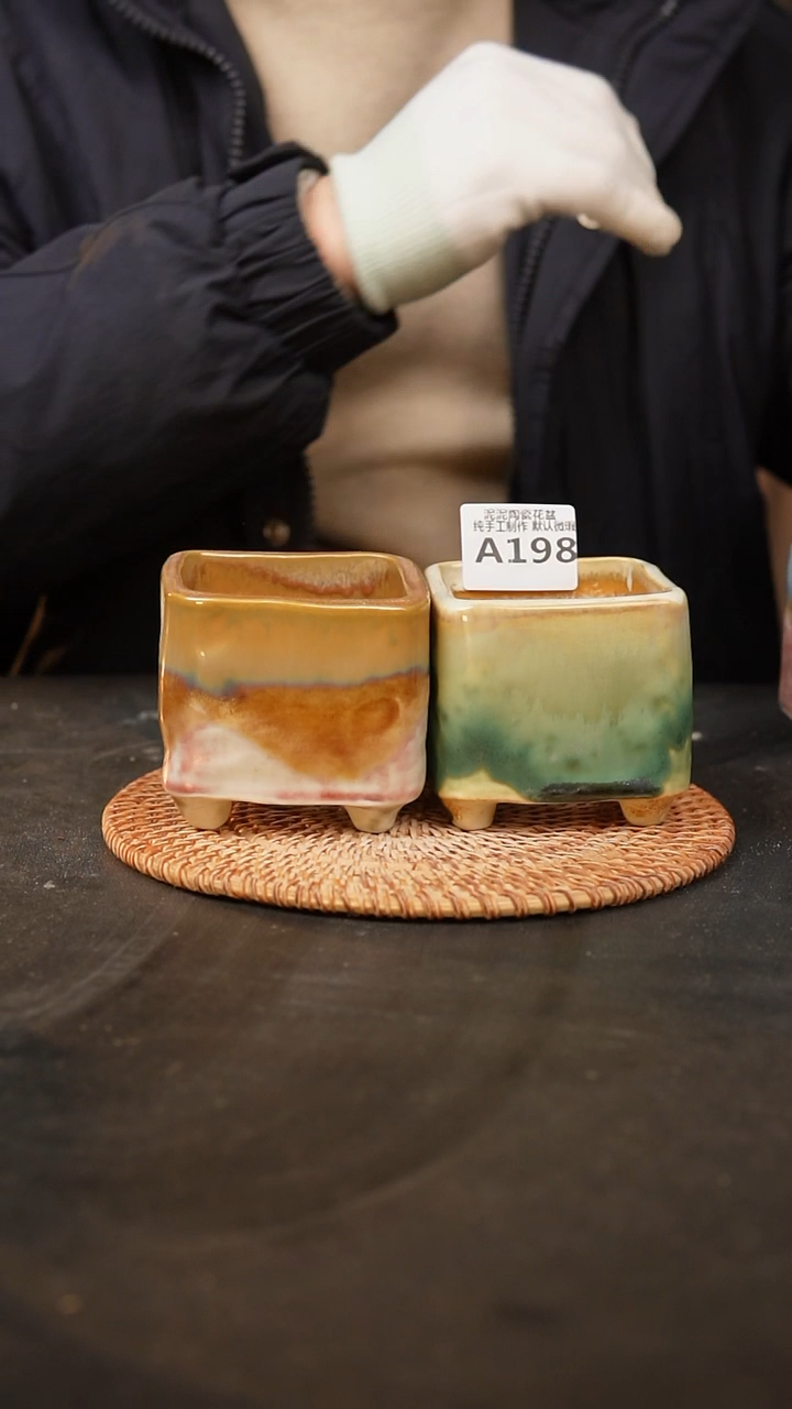 【闪购商品】瓷片198泥泥手工花盆