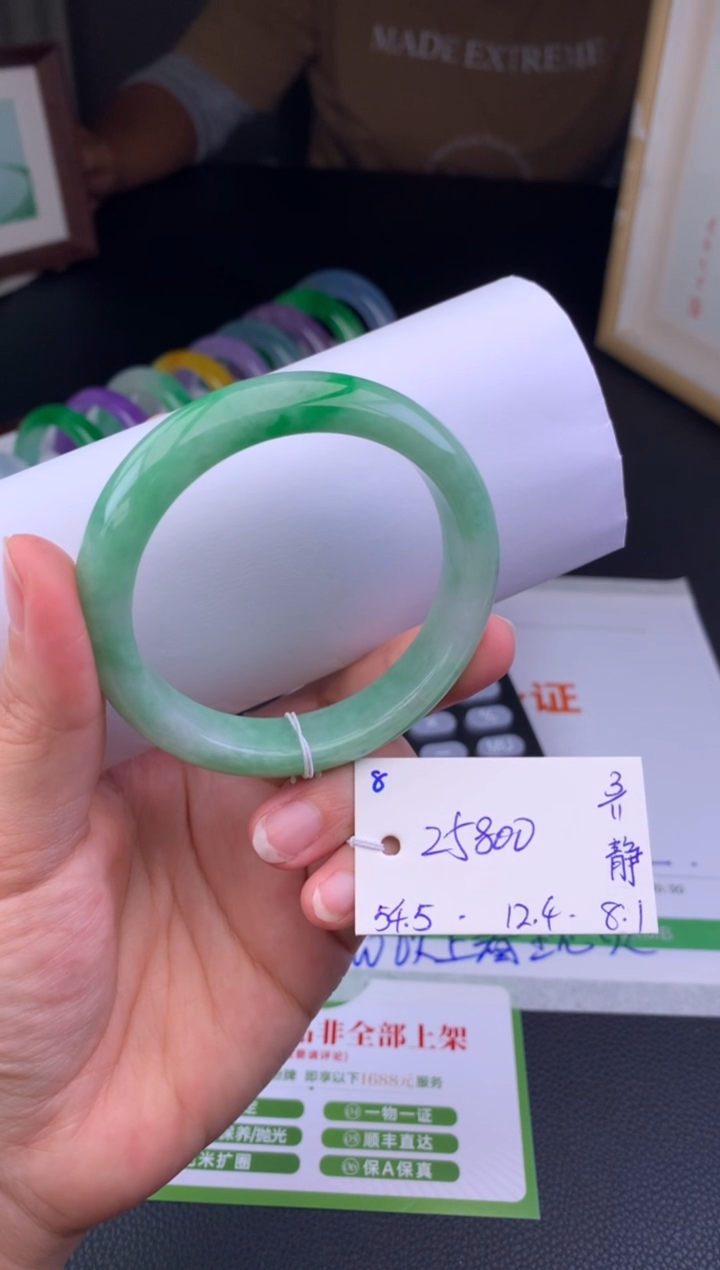 未镶嵌手镯翡翠假一赔三 手镯 