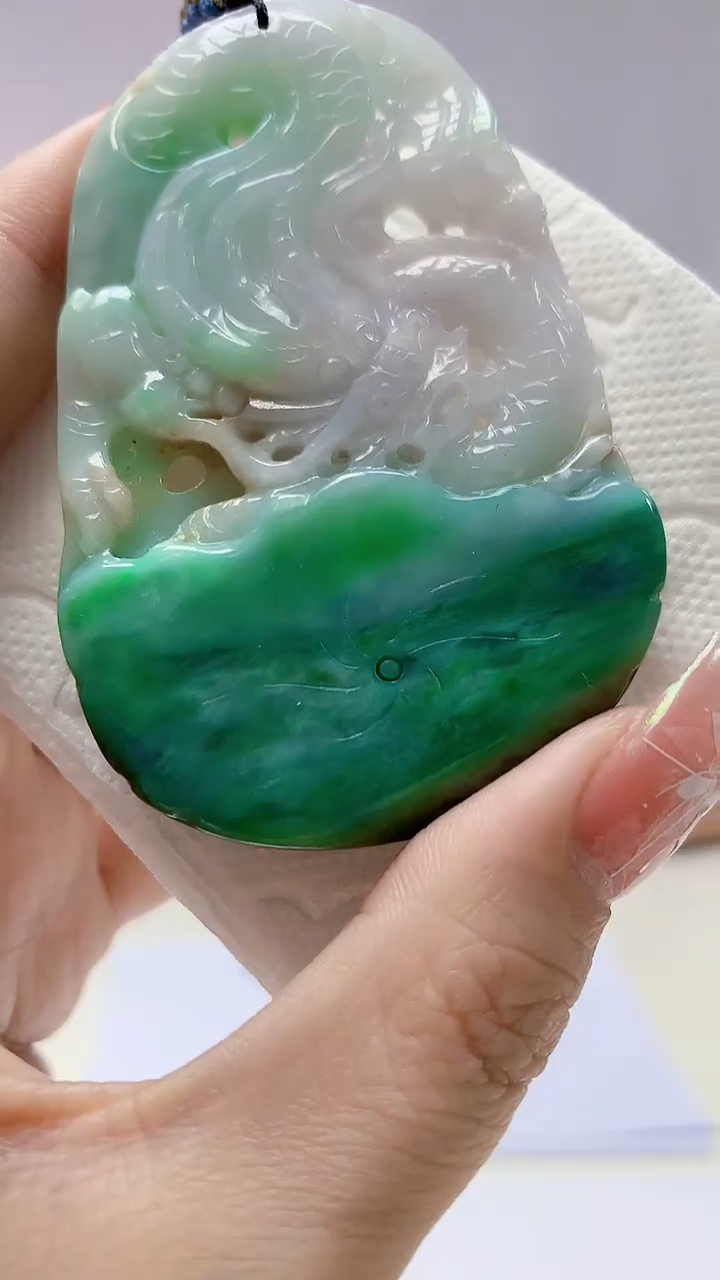 【闪购商品】定制翡翠未镶嵌5152DD-毛货挂件61