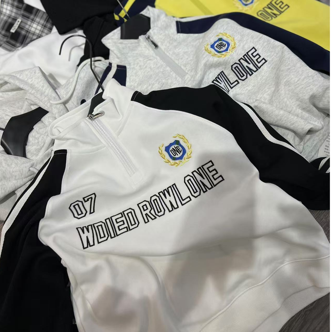 套装男童秋季男女春秋女士男士潮流运动拼接卫衣外套长袖拼色