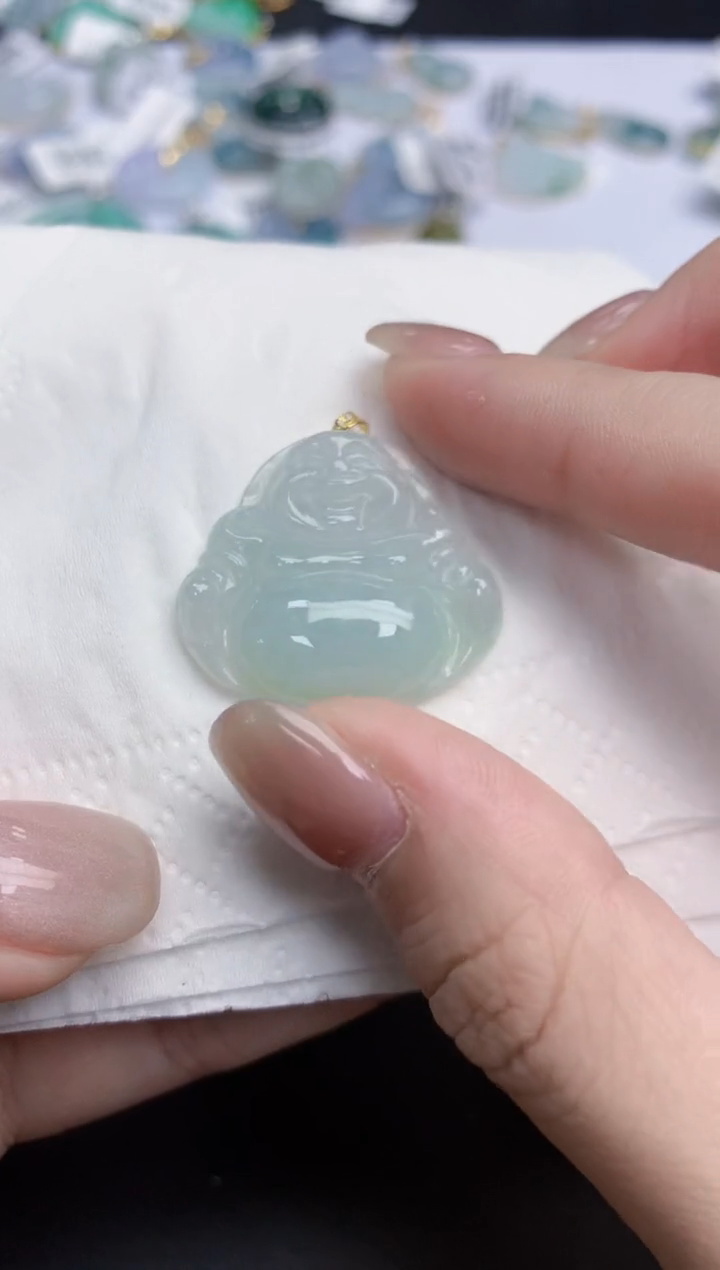 【闪购商品】翡翠颈饰18K金镶嵌天然缅甸翡翠A货