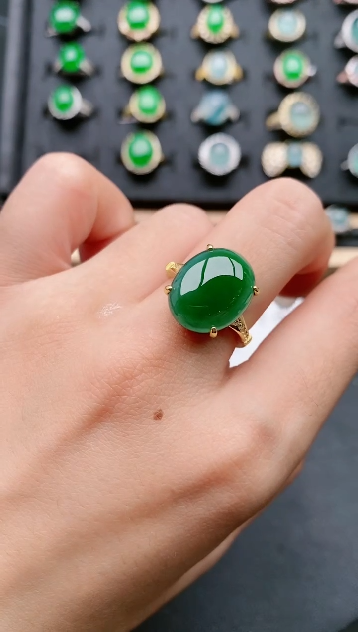 【闪购商品】翡翠戒指银S925镶嵌11111