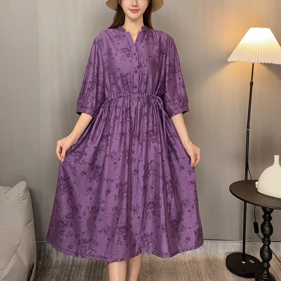 11572新款夏季气质减龄碎花洋气连衣裙QZ