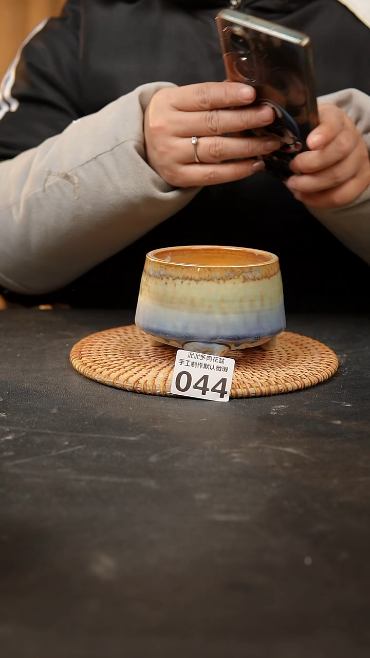 【闪购商品】瓷片044泥泥手工花盆口8