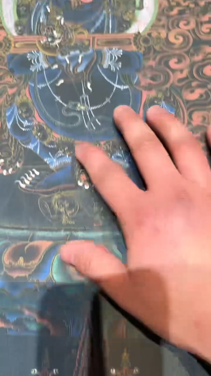 卷轴画【主播精品】高端卷轴画——唐卡黑金刚AA129