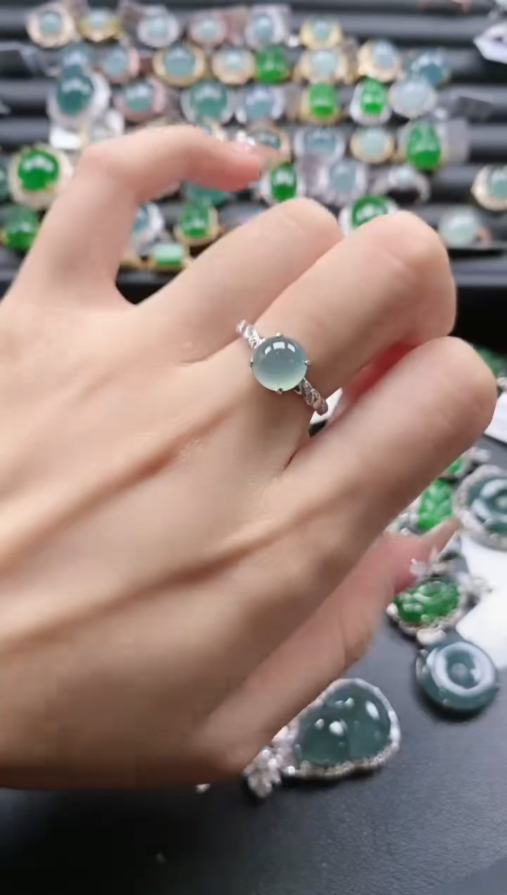 【闪购商品】翡翠戒指银S925镶嵌51511
