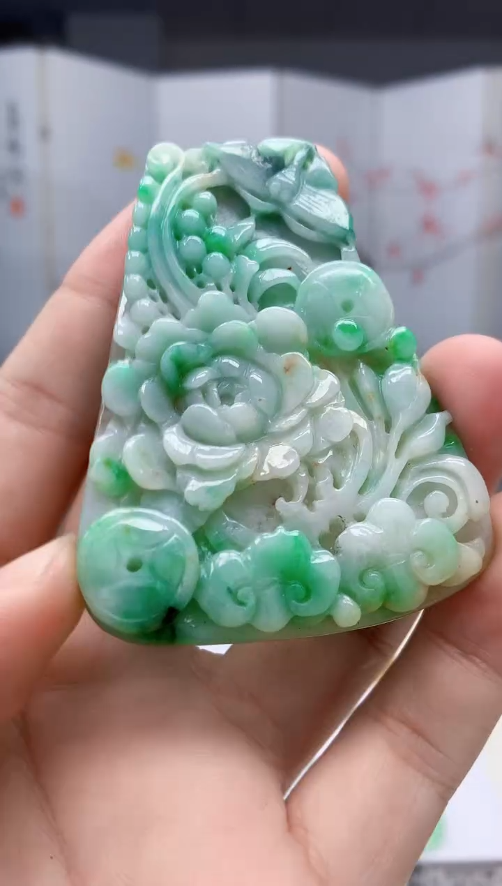 【闪购商品】定制翡翠未镶嵌4812bb-毛货挂件8