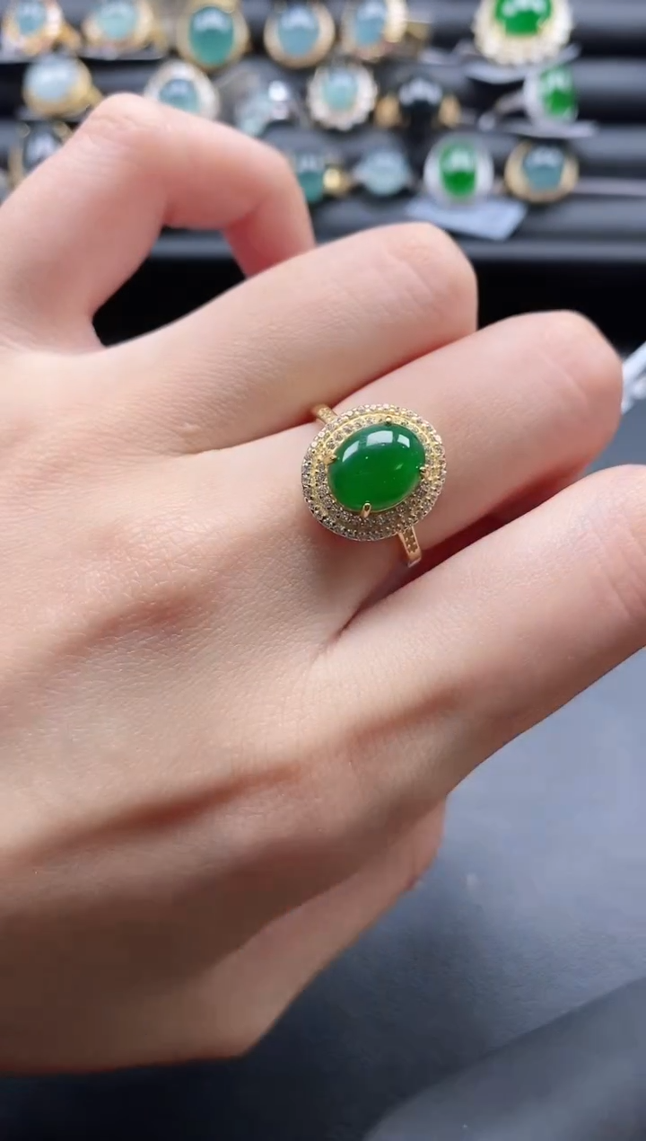 【闪购商品】翡翠戒指银S925镶嵌11111