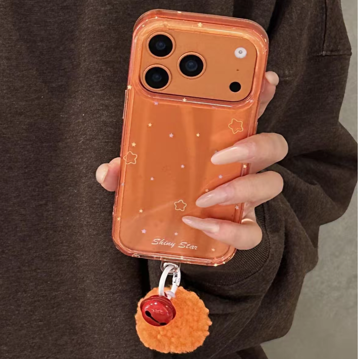 超好看星宇橙星星毛球铃铛适用iPhone17promax苹果17pro手机壳16p