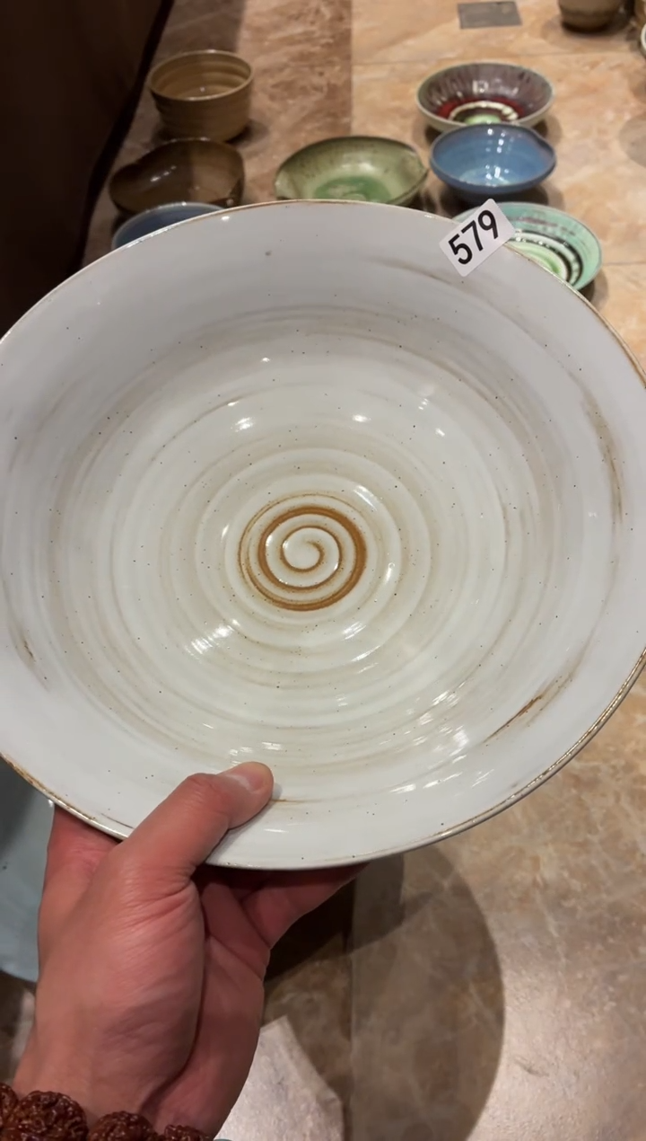 瓷片M****.579白麻点深汤大盘1个