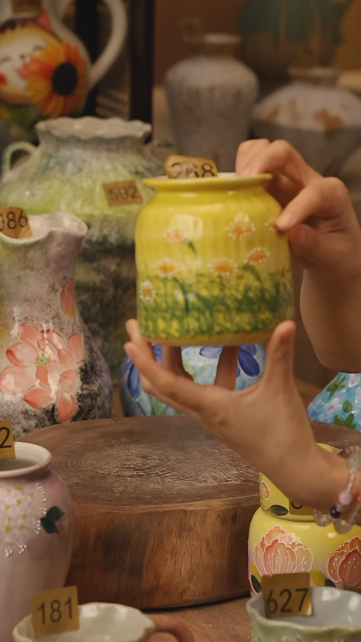陶瓷268景德镇设计师手作花器摆件侘寂风