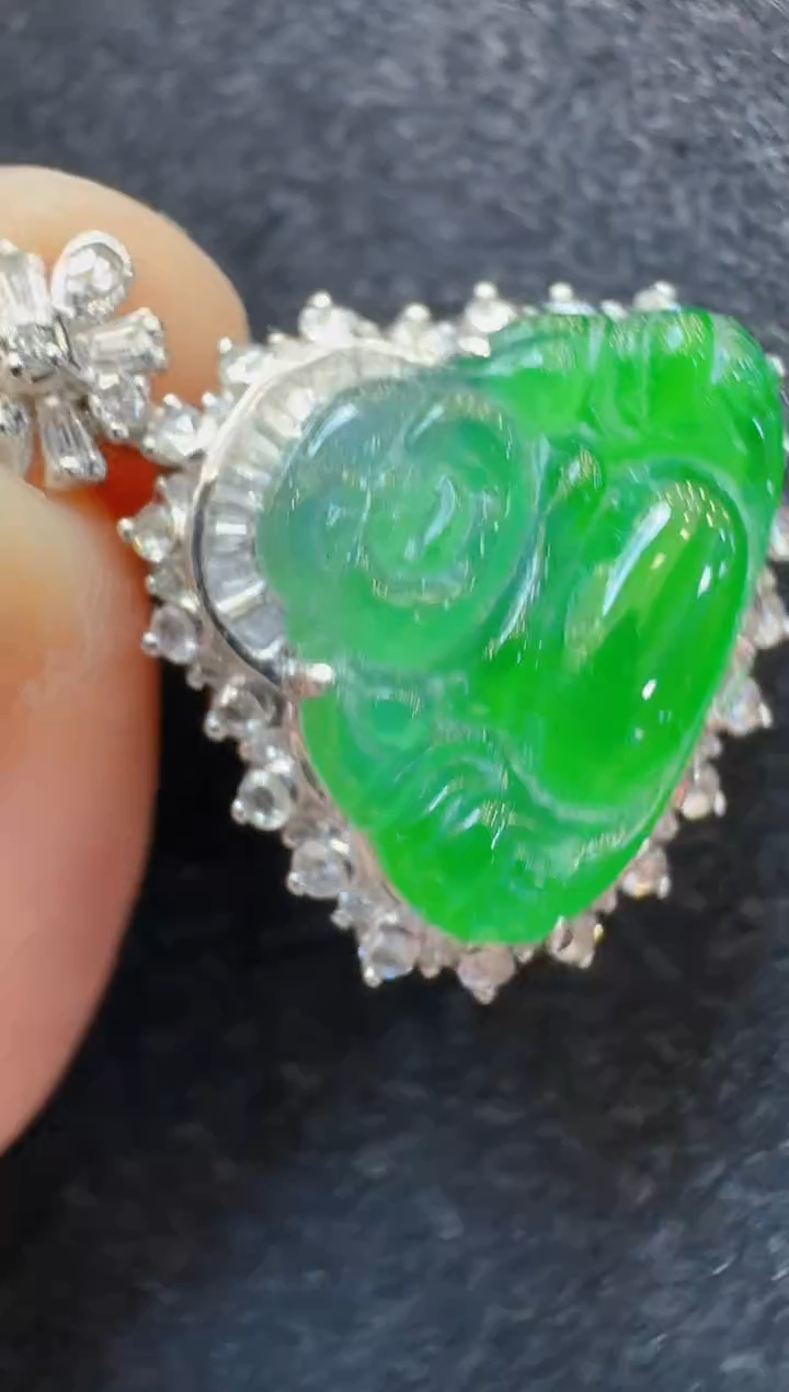 翡翠18K金镶嵌吊坠(不含链)多样性团购发一件