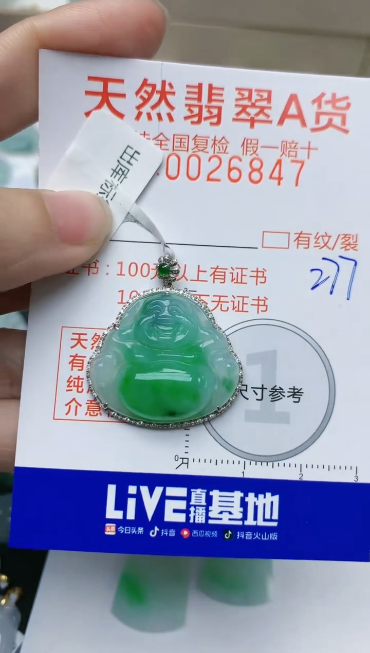 【闪购商品】翡翠颈饰18K金镶嵌天然翡翠A货    277