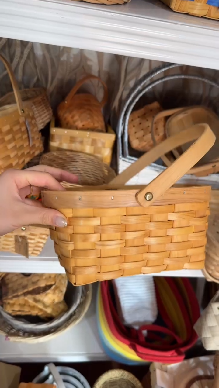 糊*噜微瑕捡漏 水杉木椭圆提篮