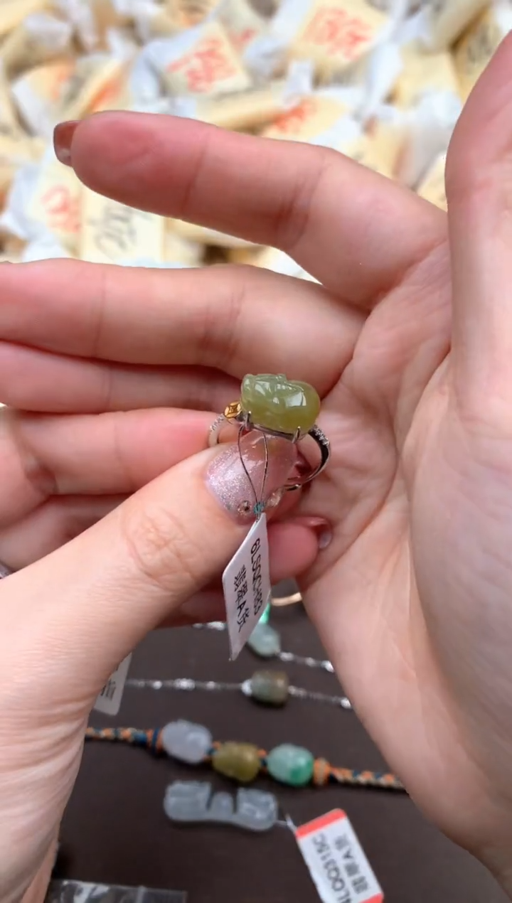 【闪购商品】翡翠戒指银S925镶嵌一