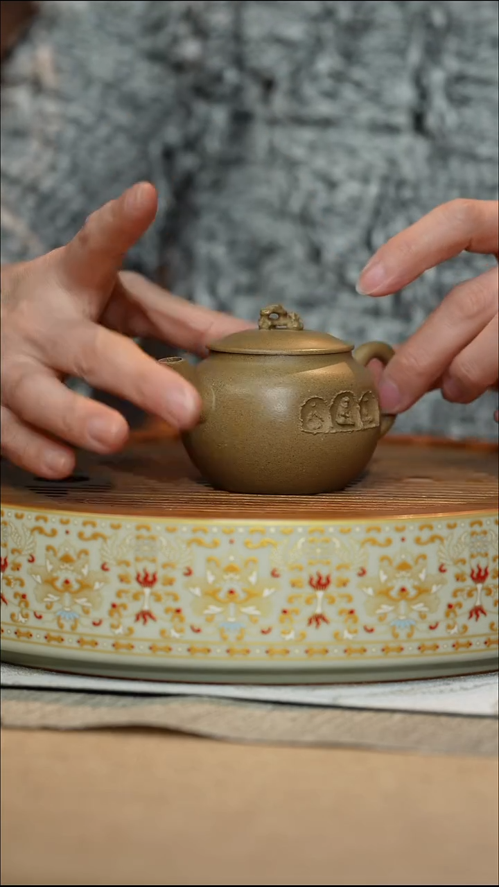 茶壶紫砂青段太湖石小壶