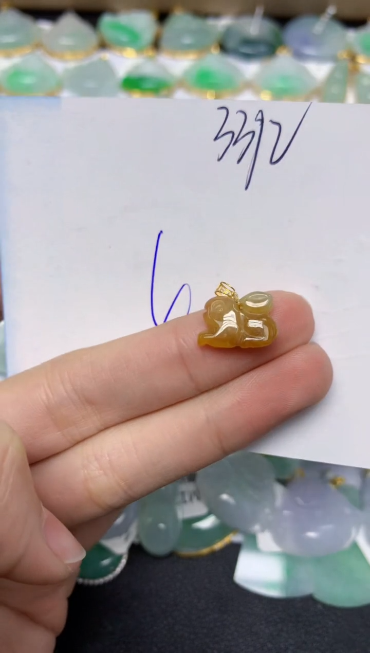 【闪购商品】翡翠颈饰18K金镶嵌 天然翡翠A货