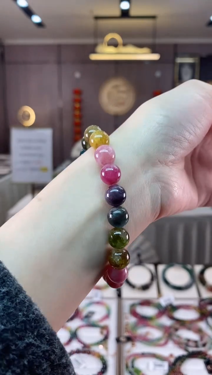 【闪购商品】碧玺单圈手串9mm+未镶嵌一物一证dan