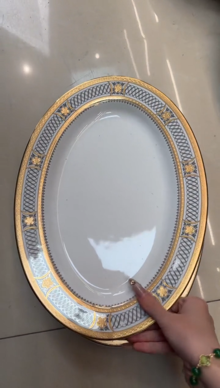 【闪购商品】瓷片14英寸鱼盘福利价微瑕