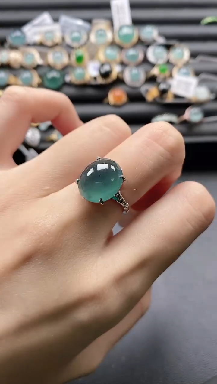 【闪购商品】翡翠戒指银S925镶嵌1111