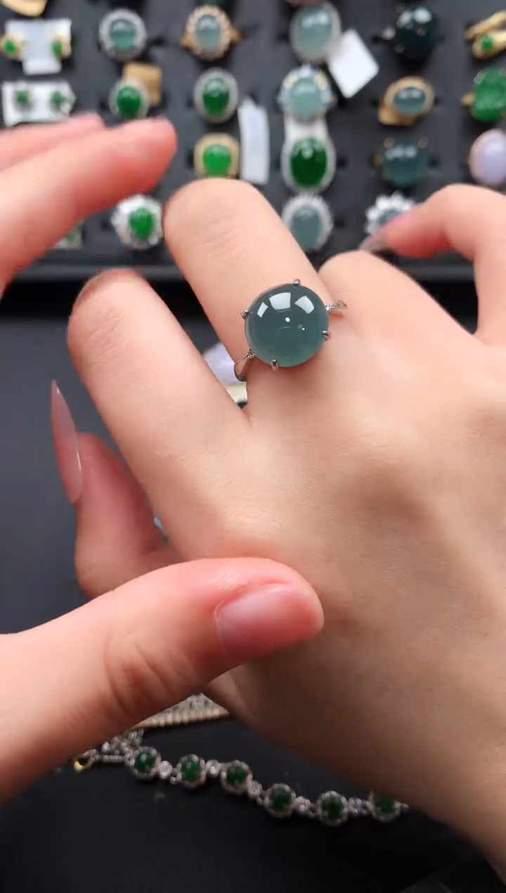 【闪购商品】翡翠戒指银S925镶嵌52141