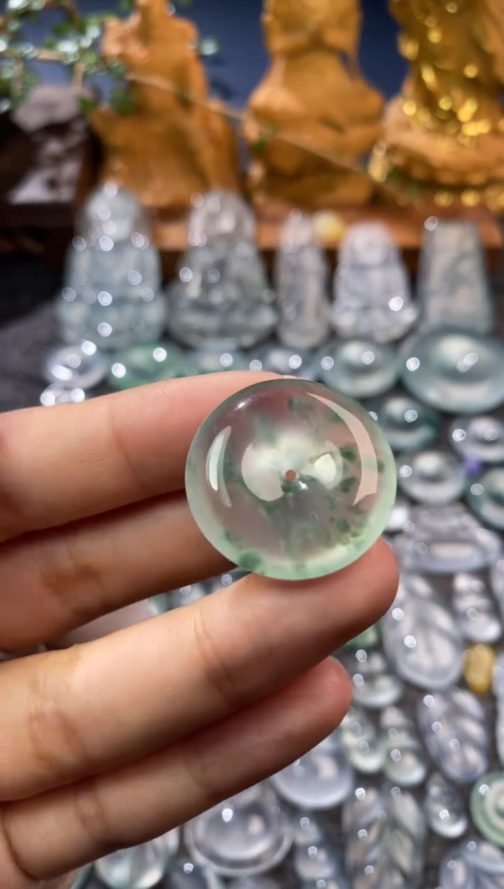 【闪购商品】定制翡翠未镶嵌平安扣25.5*5.6