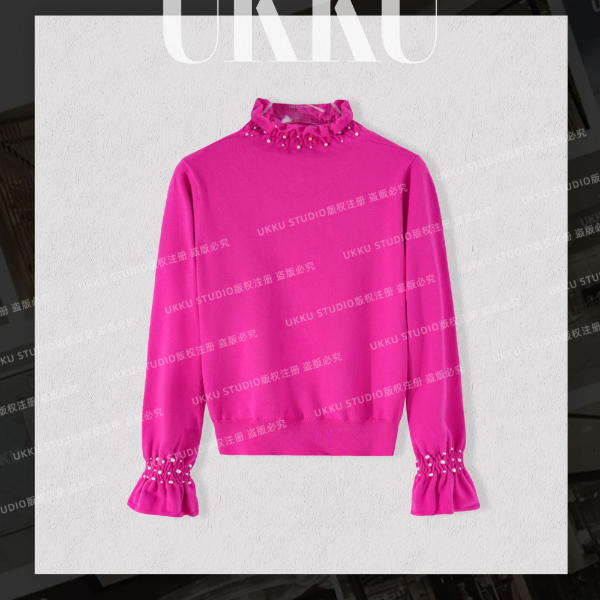 【UKKUSTUDIO】简约纯色设计师高级感百搭套头设计感上衣615266