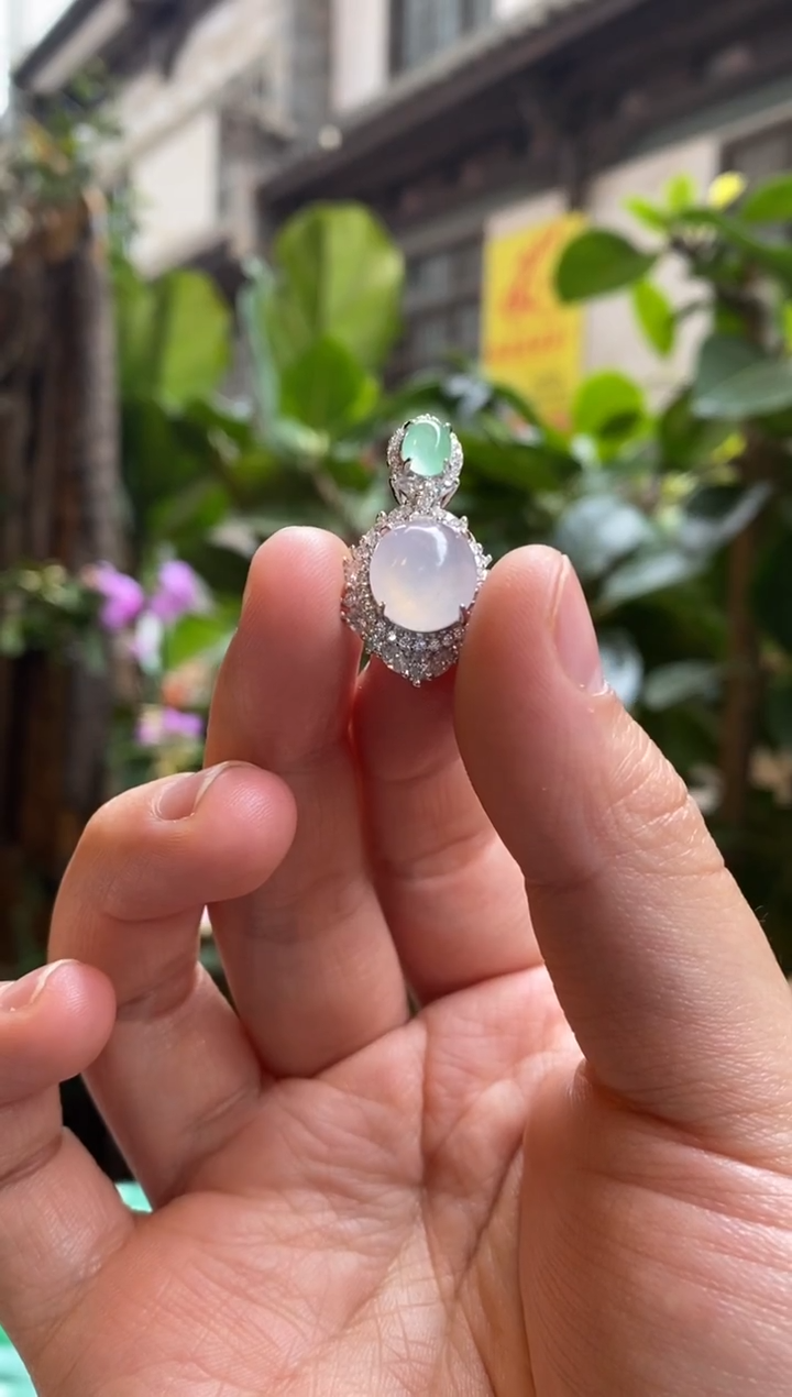 颈饰银S925镶嵌翡翠翡翠吊坠