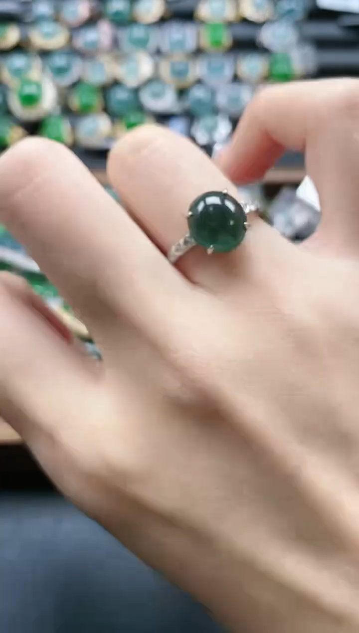 【闪购商品】翡翠戒指银S925镶嵌51151