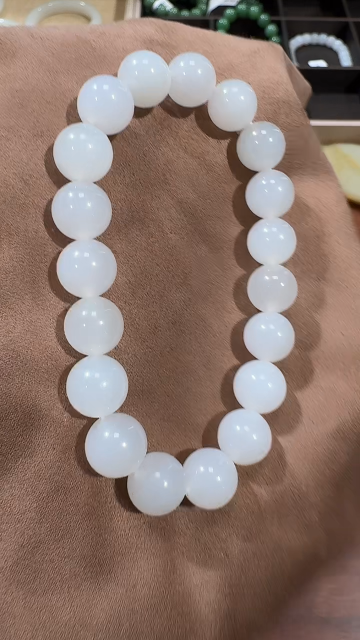 【闪购商品】和田玉未镶嵌手串1458白玉手串10mm