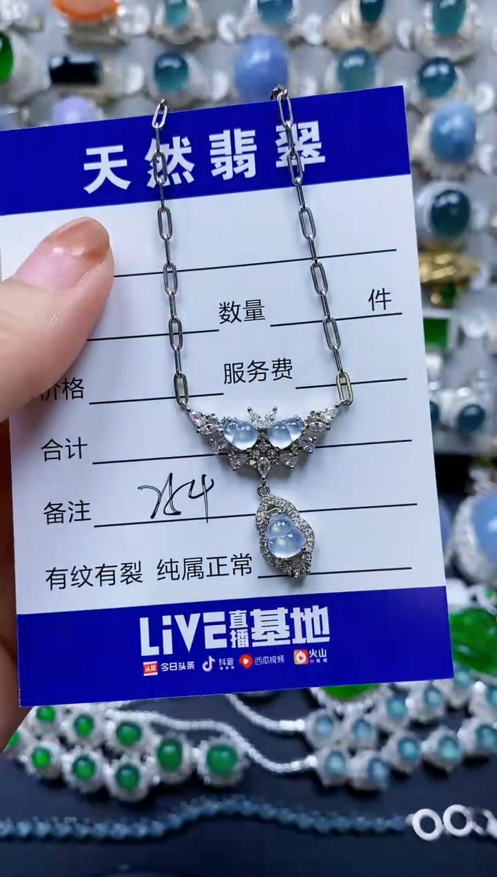 【闪购商品】翡翠颈饰银S925镶嵌0254