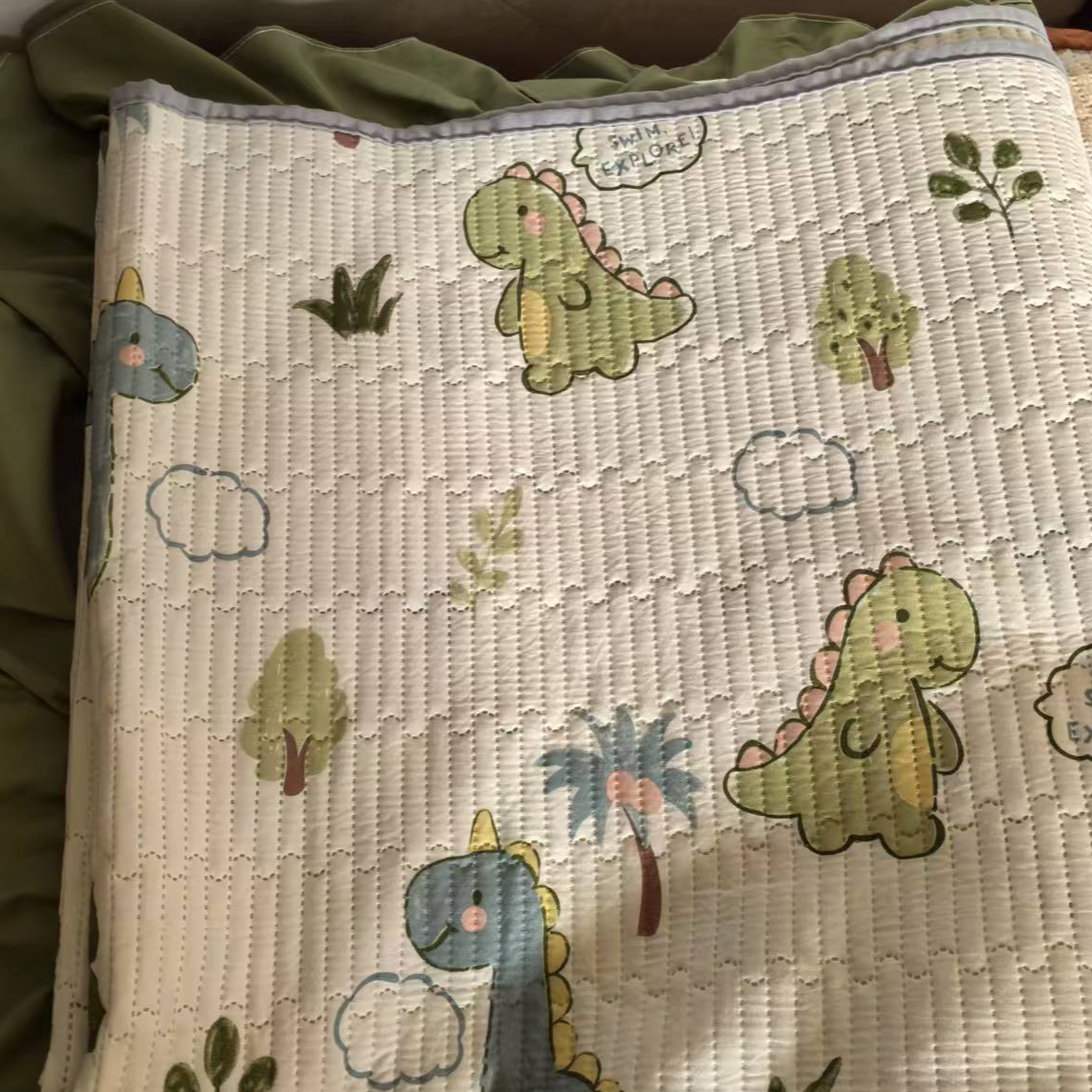 水洗 棉四季床盖三层夹棉可铺可盖